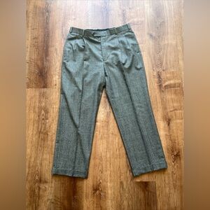 BROOKS BROTHERS 346 Mens Pant Gray Plaid  Wool 35 x 30